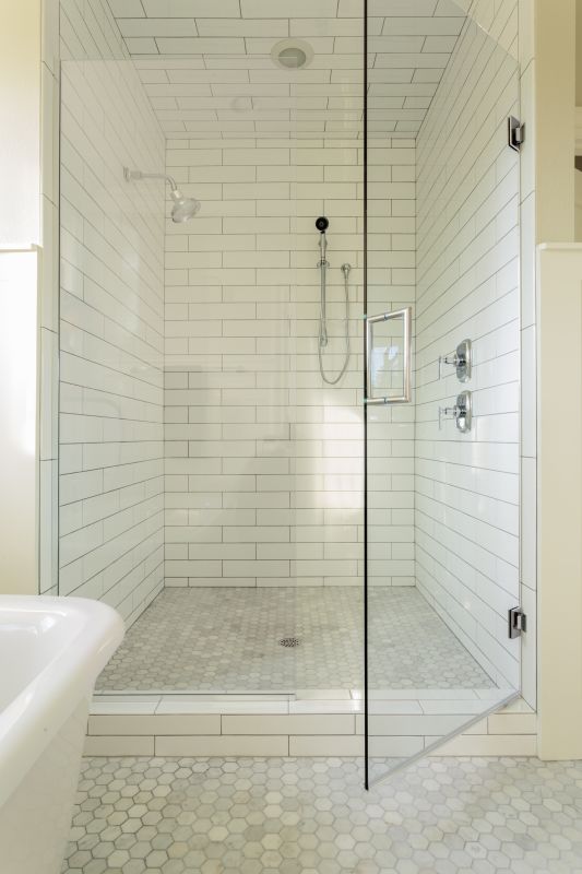 Modern Shower with Glass Panels